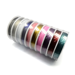 Honeyhandy Tiger Tail Wire,Nylon-coated Stainless Steel,Mixed Color,0.38mm,about 196.85 Feet(60m)/roll,10 rolls/set