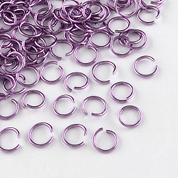 Honeyhandy Aluminum Wire Open Jump Rings, Medium Orchid, 6x0.8mm, 5mm inner diameter, about 2150pcs/50g