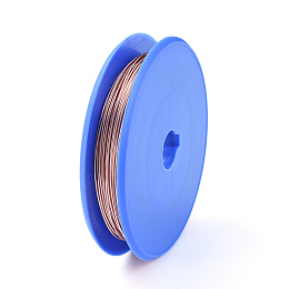Honeyhandy Round Bare Copper Wire, Raw Copper Wire, Copper Jewelry Craft Wire, Raw(Unplated), 0.4mm, about 80m/roll