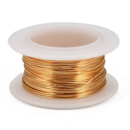 Honeyhandy Round Copper Jewelry Wire, Lead Free & Cadmium Free & Nickel Free, Long-Lasting Plated, with Spool, Golden, 0.3mm, about 32.8 Feet(10m)/roll