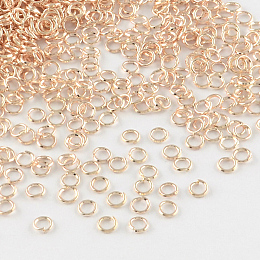 Honeyhandy Iron Open Jump Rings, Cadmium Free & Lead Free, Rose Gold, 21 Gauge, 6x0.7mm, Inner Diameter: 4.6mm, about 600pcs/50g