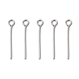 Honeyhandy Stainless Steel Eye Pin Jewelry Findings, 20x0.6mm, Hole: 2mm