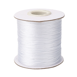 Honeyhandy Waxed Polyester Cord, Bead Cord, White, 0.5mm, about 185yards/roll