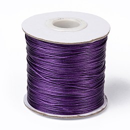 Honeyhandy Waxed Polyester Cord, Bead Cord, Blue Violet, 0.5mm, about 185yards/roll