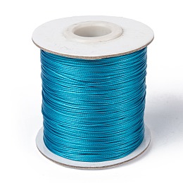 Honeyhandy Waxed Polyester Cord, Bead Cord, Dark Cyan, 0.5mm, about 185yards/roll