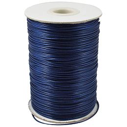 Honeyhandy Waxed Polyester Cord, Bead Cord, Dark Blue, 0.5mm, about 185yards/roll