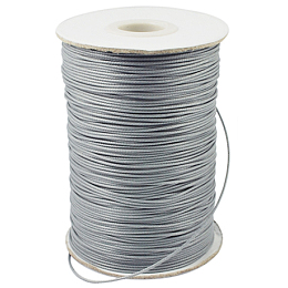 Honeyhandy Korean Waxed Polyester Cord, Bead Cord, Light Grey, 0.5mm, about 185yards/roll