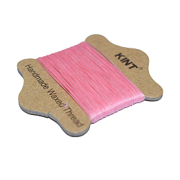 Honeyhandy Waxed Nylon Cord, Pearl Pink, 0.65mm, about 21.87 yards(20m)/card