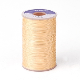 Honeyhandy Waxed Polyester Cord, 3-Ply, Bisque, 0.45mm, about 59.05 yards(54m)/roll