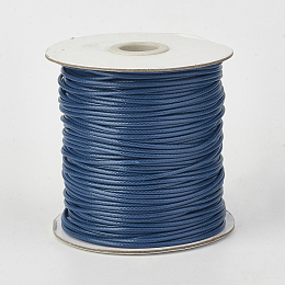 Honeyhandy Eco-Friendly Korean Waxed Polyester Cord, Marine Blue, 0.5mm, about 174.97yards/roll(160m/roll)