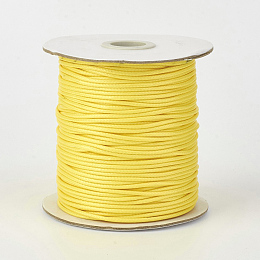 Honeyhandy Eco-Friendly Korean Waxed Polyester Cord, Yellow, 0.5mm, about 169.51~174.98 Yards(155~160m)/Roll