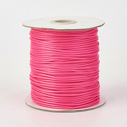 Honeyhandy Eco-Friendly Korean Waxed Polyester Cord, Deep Pink, 0.5mm, about 174.97yards/roll(160m/roll)