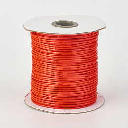 Honeyhandy Eco-Friendly Korean Waxed Polyester Cord, Orange Red, 0.5mm, about 174.97yards/roll(160m/roll)