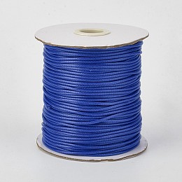 Honeyhandy Eco-Friendly Korean Waxed Polyester Cord, Blue, 0.8mm, about 174.97 yards(160m)/roll