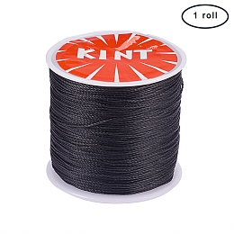 2MM Wax Cotton Cord & Stringing Material, Black (75 Yards)