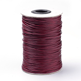 Honeyhandy Braided Korean Waxed Polyester Cords, Dark Red, 0.8mm, about 87.48 yards(80m)/roll