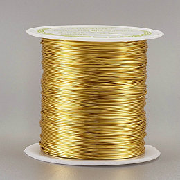 Honeyhandy Round Copper Wire Copper Beading Wire for Jewelry Making, Long-Lasting Plated, Gold, 0.3mm, about 236.22 Feet(72m)/roll