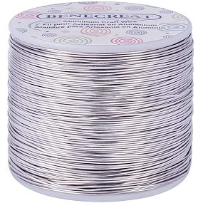 BENECREAT 20 Gauge 770FT Tarnish Resistant Jewelry Craft Wire Bendable Aluminum Sculpting Metal Wire for Jewelry Craft Beading Work - Primary Color, 0.8mm