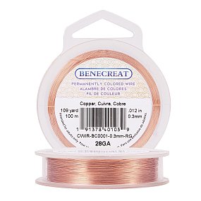 BENECREAT 28-Gauge Tarnish Resistant Copper Wire, 328-Feet/109-Yard