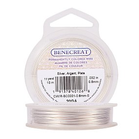 BENECREAT 20-Gauge Tarnish Resistant Silver Coil Wire, 33-Feet/11-Yard