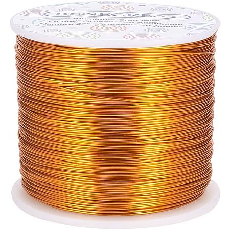 BENECREAT 20 Gauge 770FT Aluminum Wire Anodized Jewelry Craft Making Beading Floral Colored Aluminum Craft Wire - Gold