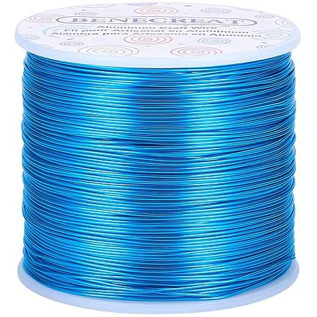 BENECREAT 20 Gauge 770FT Aluminum Wire Anodized Jewelry Craft Making Beading Floral Colored Aluminum Craft Wire - DeepSkyBlue