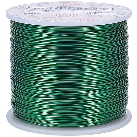 BENECREAT 20 Gauge 770FT Aluminum Wire Anodized Jewelry Craft Making Beading Floral Colored Aluminum Craft Wire - Green