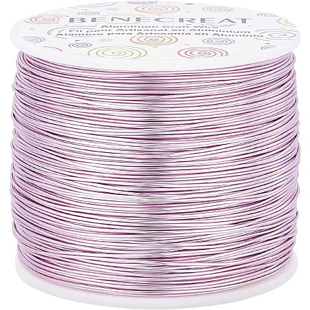BENECREAT 20 Gauge 770FT Tarnish Resistant Jewelry Beading Wire Bendable Aluminum Sculpting Metal Wire for Jewelry Craft Beading Work, Lilac