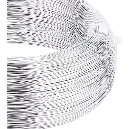 BENECREAT 918 Feet 22 Gauge Silver Aluminum Wire Bendable Metal Sculpting Wire for Beading Jewelry Making