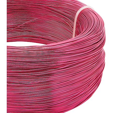 BENECREAT 918 Feet 22 Gauge Aluminum Wire Bendable Metal Sculpting Wire for Beading Jewelry Making Art and Craft Project, Cerise