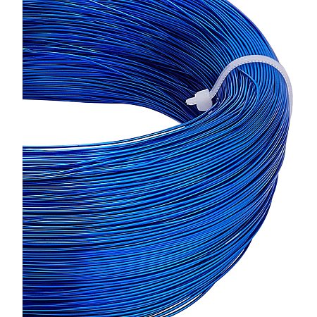 BENECREAT 918 Feet 22 Gauge Aluminum Wire Bendable Metal Sculpting Wire for Beading Jewelry Making Art and Craft Project, Blue