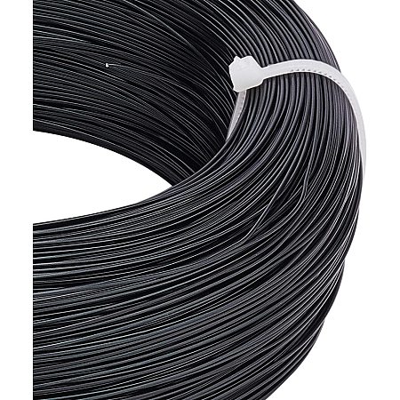 BENECREAT 918 Feet 22 Gauge Jewelry Craft Wire Aluminum Wire Bendable Metal Sculpting Wire for Beading Jewelry Making, Black