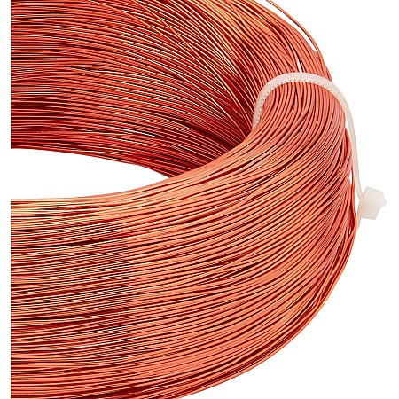 BENECREAT 918 Feet 22 Gauge Aluminum Wire Bendable Metal Sculpting Wire for Beading Jewelry Making Art and Craft Project, Orange