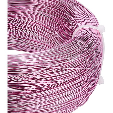 BENECREAT 918 Feet 22 Gauge Aluminum Wire Bendable Metal Sculpting Wire for Beading Jewelry Making Art and Craft Project, Hot Pink