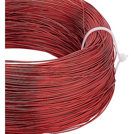 BENECREAT 918 Feet 22 Gauge Aluminum Wire Bendable Metal Sculpting Wire for Beading Jewelry Making Christmas Art and Craft Project, Red