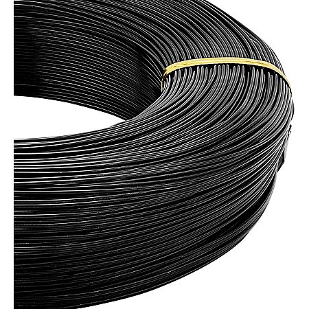 BENECREAT 984 Feet 20 Gauge Jewelry Craft Wire Aluminum Wire Bendable Metal Sculpting Wire for Beading Jewelry Making, Black