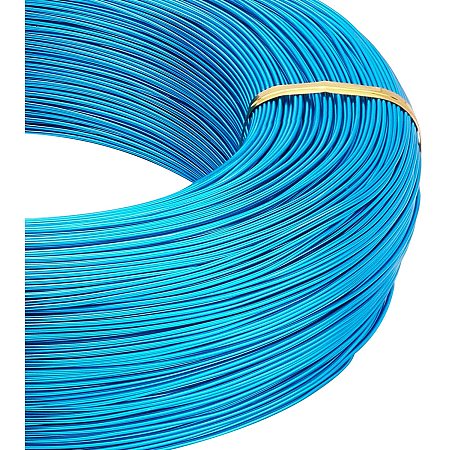BENECREAT 984 Feet 20 Gauge Aluminum Wire Bendable Metal Sculpting Wire for Beading Jewelry Making Art and Craft Project, DeepSkyBlue