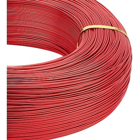 BENECREAT 984 Feet 20 Gauge Aluminum Wire Bendable Metal Sculpting Wire for Beading Jewelry Making Chrismas Art and Craft Project, Red