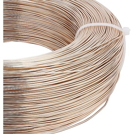 BENECREAT 984 Feet 20 Gauge Aluminum Wire Bendable Metal Sculpting Wire for Beading Jewelry Making Art and Craft Project, ChampagneYellow
