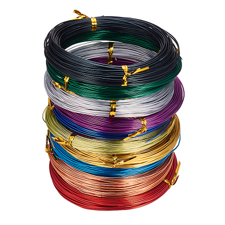 PandaHall Elite Pack of 10 Rolls 0.8mm Mixed Color Aluminum Wire Jewelry Making Beading Craft Wire 20 Gauge 65 Feet/Roll