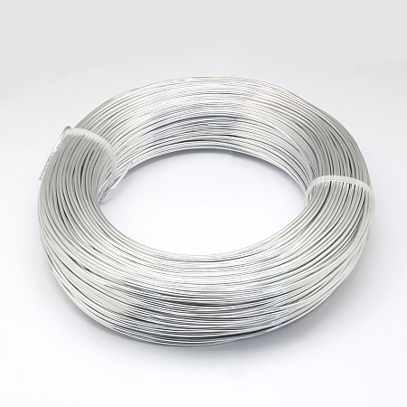 Honeyhandy Aluminum Wire, Flexible Craft Wire, for Beading Jewelry Doll Craft Making, Silver, 22 Gauge, 0.6mm, 280m/250g(918.6 Feet/250g)