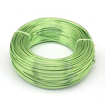 Honeyhandy Round Aluminum Wire, Bendable Metal Craft Wire, Flexible Craft Wire, for Beading Jewelry Doll Craft Making, Lawn Green, 22 Gauge, 0.6mm, 280m/250g(918.6 Feet/250g)