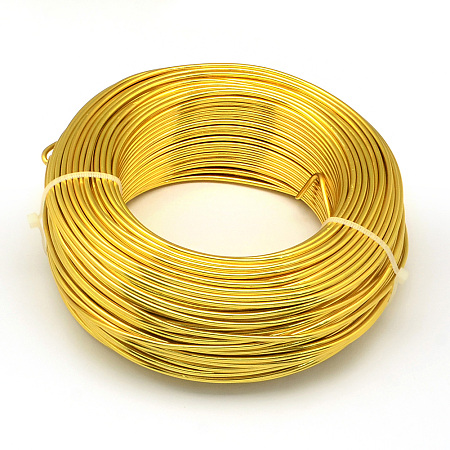 Honeyhandy Aluminum Wire, Flexible Craft Wire, for Beading Jewelry Doll Craft Making, Gold, 22 Gauge, 0.6mm, 280m/250g(918.6feet/250g)