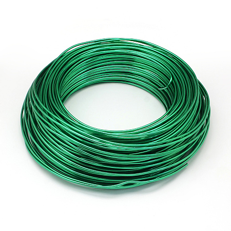 Honeyhandy Round Aluminum Wire, Flexible Craft Wire, for Beading Jewelry Doll Craft Making, Green, 22 Gauge, 0.6mm, 280m/250g(918.6 Feet/250g)