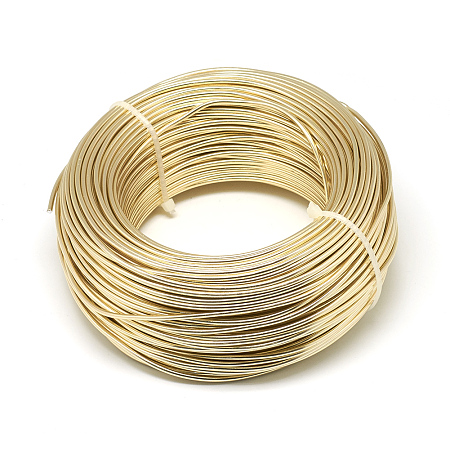 Honeyhandy Aluminum Wire, Bendable Metal Craft Wire, Flexible Craft Wire, for Beading Jewelry Doll Craft Making, Champagne Gold, 20 Gauge, 0.8mm, 300m/500g(984.2 Feet/500g)