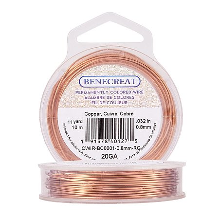 BENECREAT 20-Gauge Tarnish Resistant Copper Wire, 33-Feet/11-Yard
