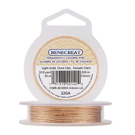 BENECREAT 22 Gauge Twist Light Gold Wire Tarnish Resistant Jewelry Making Wire, 33-Feet/11-Yard in Total