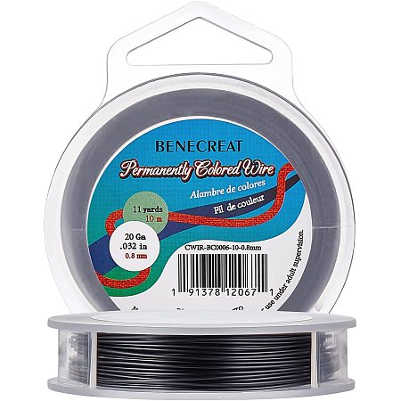 BENECREAT 20 Gauge 11yard Craft Wire Jewelry Wire Copper Beading Wire for Jewelry Making Supplies and Crafting, Black