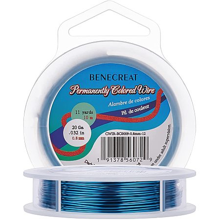 BENECREAT 20 Gauge 10m/11yard Craft Wire Jewelry Wire Copper Beading Wire for Jewelry Making Supplies and Crafting, Dark Turquoise