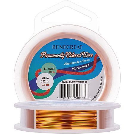 BENECREAT 20 Gauge 10m/11yard Craft Wire Jewelry Wire Copper Beading Wire for Jewelry Making Supplies and Crafting, Peru